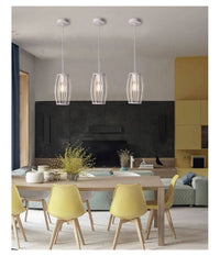 Lampadario Soffitto E27 Di Forma Ovale Nero Bianco Portalampada Sospensione A34         