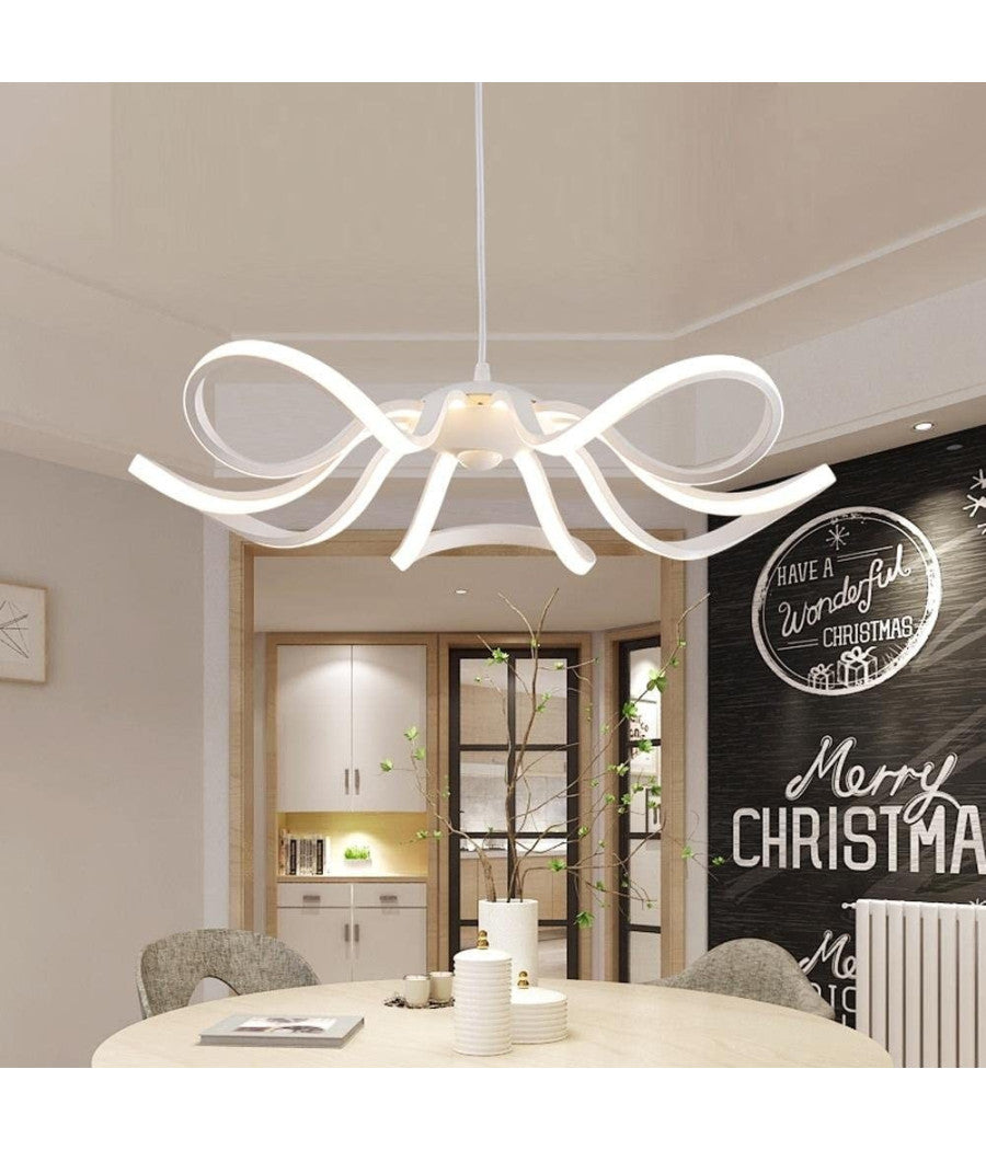 Lampadario Soffitto Led 45w Fiore Moderno Lampada Luce Fredda Calda Naturale B38         