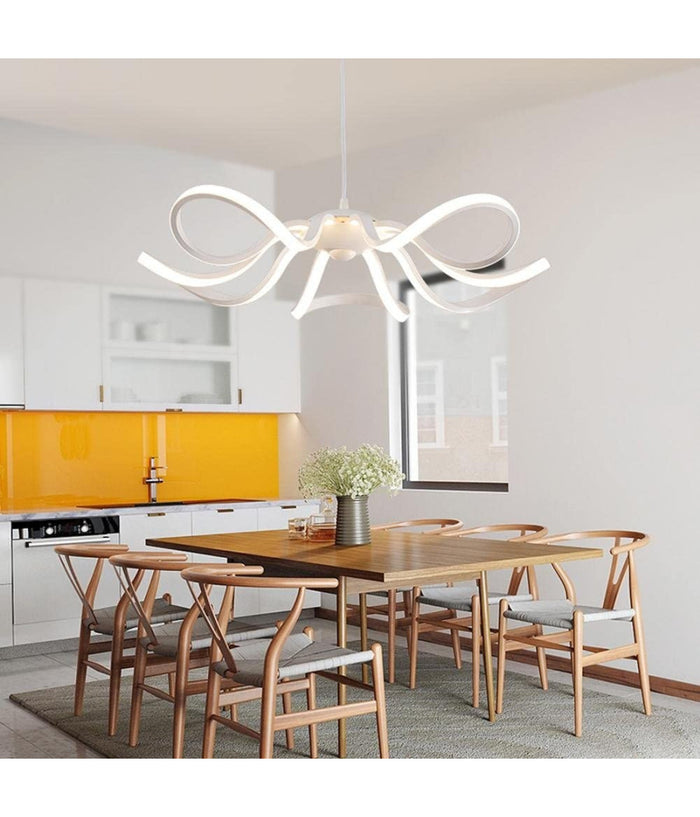 Lampadario Soffitto Led 45w Fiore Moderno Lampada Luce Fredda Calda Naturale B38         