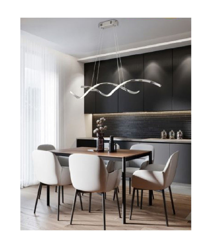 Lampadario Soffitto Led Moderno Onde Intrecciate 28w Luce 6500k 4000k 3000k B56a         