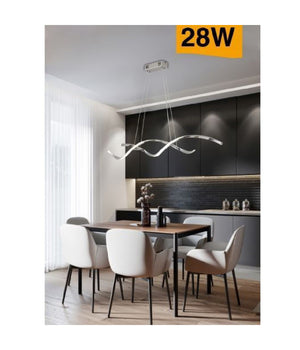 Lampadario Soffitto Led Moderno Onde Intrecciate 28w Luce 6500k 4000k 3000k B56a  -bianco Freddo      -