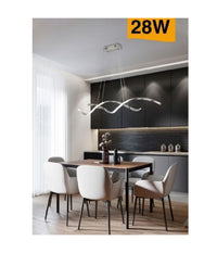 Lampadario Soffitto Led Moderno Onde Intrecciate 28w Luce 6500k 4000k 3000k B56a  -bianco Naturale      -