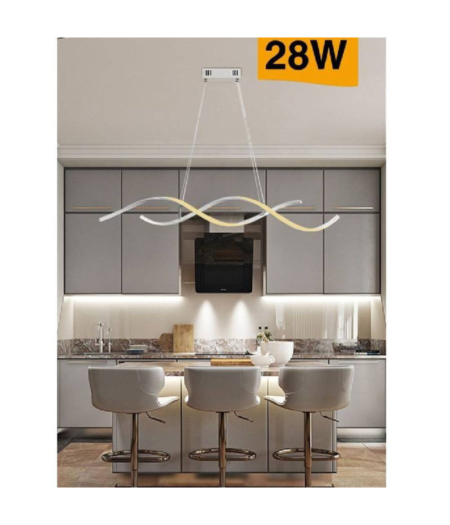 Lampadario Soffitto Led Onde Intrecciate Moderno 28w Luce 3000k 6500k 4000k B56b  -bianco Caldo      -