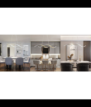 Lampadario Soffitto Led Onde Intrecciate Moderno 28w Luce 3000k 6500k 4000k B56b         