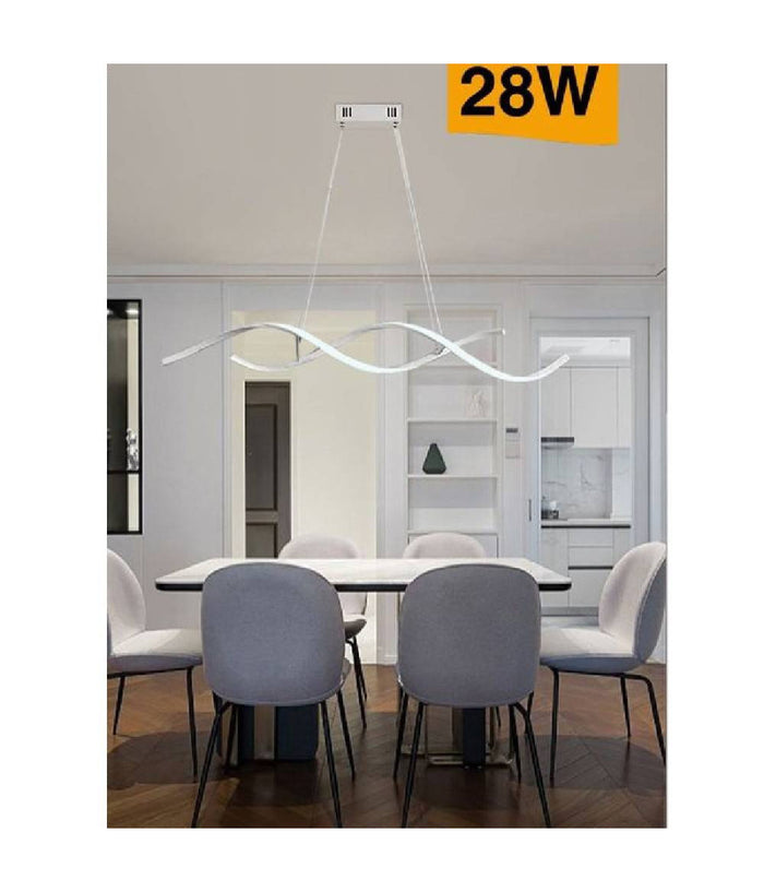 Lampadario Soffitto Led Onde Intrecciate Moderno 28w Luce 3000k 6500k 4000k B56b  -bianco Freddo      -