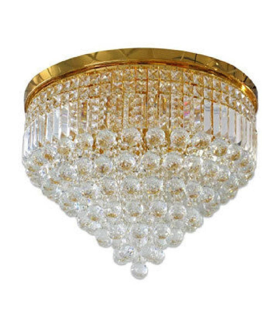 Lampadario Soffitto Plafoniera Con Sfere Cristalli In Vetro Portalampada E14 A         