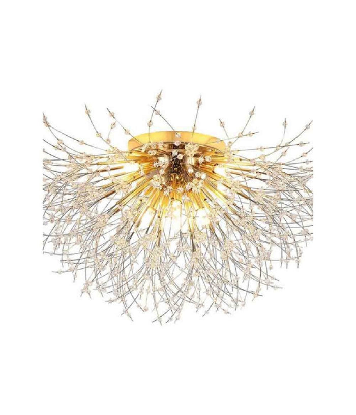 Lampadario Soffitto Plafoniera Oro Moderna Cristalli Fuochi D'artificio G9 Pn-13         
