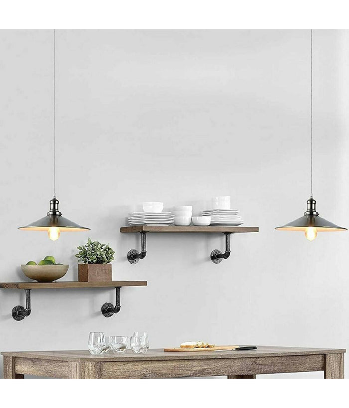 Lampadario Soffitto Portalampada Pendente Vintage Retro' Cavo Telato E27 Cromato         