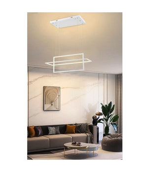 Lampadario Soffitto Sospensione 2 Rettangoli Moderno Lp-34b Luce 3000k 6500k 4000k  -bianco Naturale      -