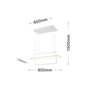 Lampadario Soffitto Sospensione 2 Rettangoli Moderno Lp-34b Luce 3000k 6500k 4000k         