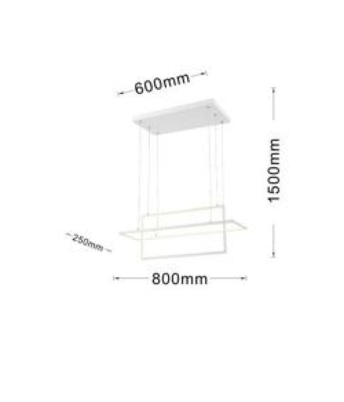 Lampadario Soffitto Sospensione 2 Rettangoli Moderno Lp-34b Luce 3000k 6500k 4000k         