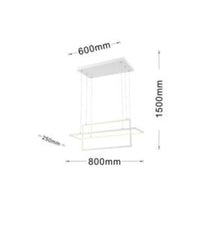 Lampadario Soffitto Sospensione 2 Rettangoli Moderno Lp-34b Luce 3000k 6500k 4000k         