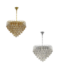 Lampadario Soffitto Sospensione Classico Sfere Pendenti 12 Portalampade E14         