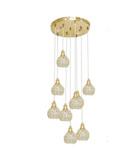 Lampadario Soffitto Sospensione Plafoniera Oro Argento Attacco G9 Luce 6500k B37         