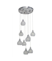 Lampadario Soffitto Sospensione Plafoniera Oro Argento Attacco G9 Luce 6500k B37         