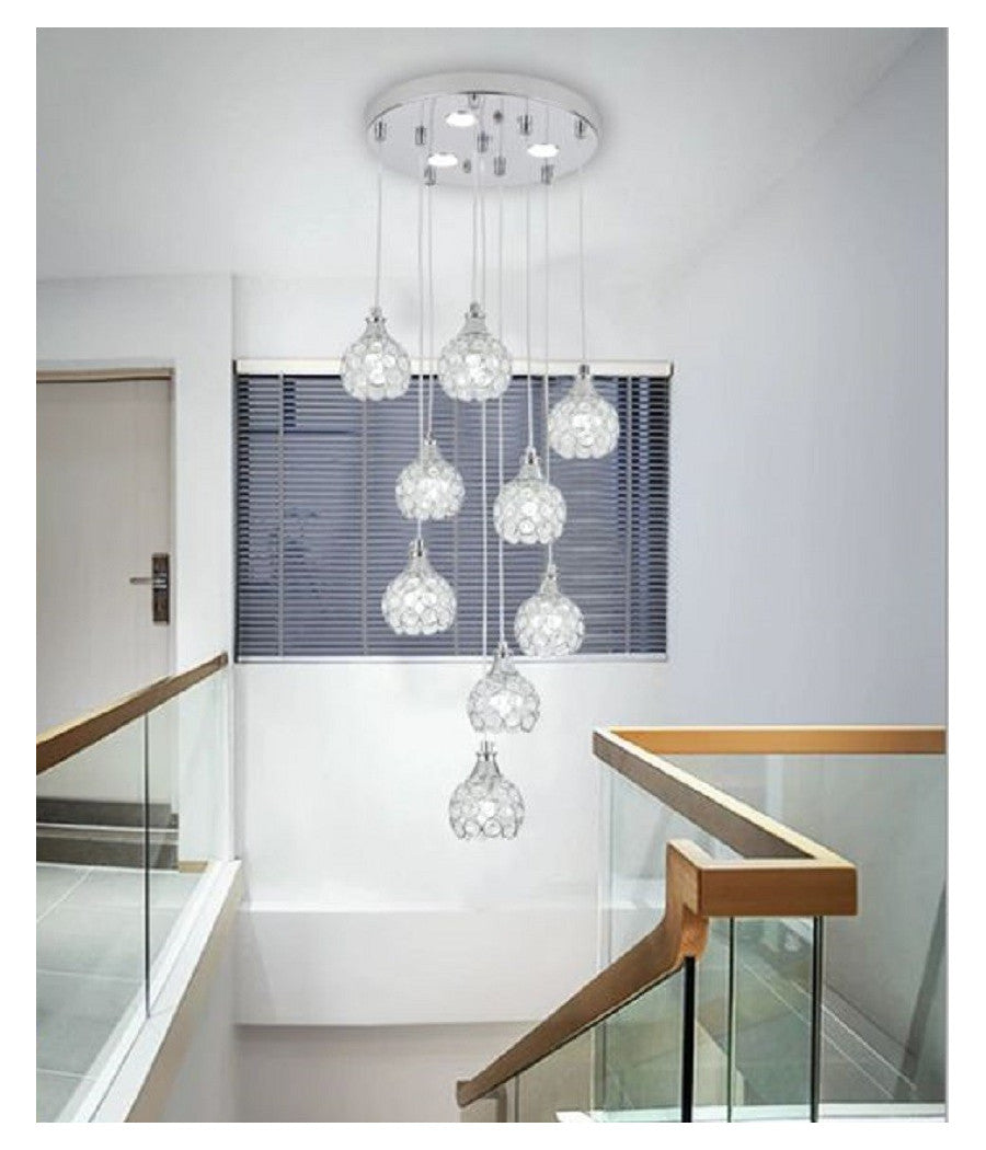 Lampadario Soffitto Sospensione Plafoniera Oro Argento Attacco G9 Luce 6500k B37  Argento       