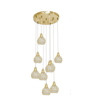 Lampadario Soffitto Sospensione Plafoniera Oro Argento Attacco G9 Luce 6500k B37  Oro       