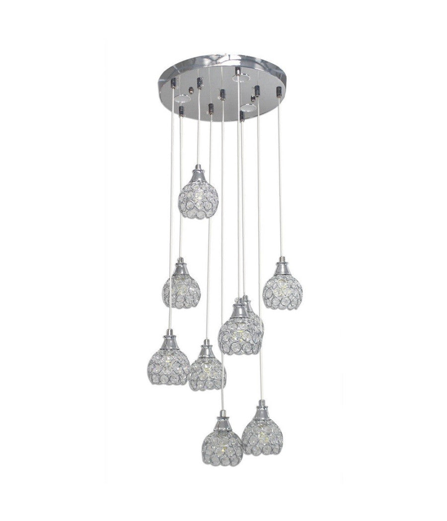 Lampadario Soffitto Sospensione Plafoniera Oro Argento Attacco G9 Luce 6500k B37  Argento       