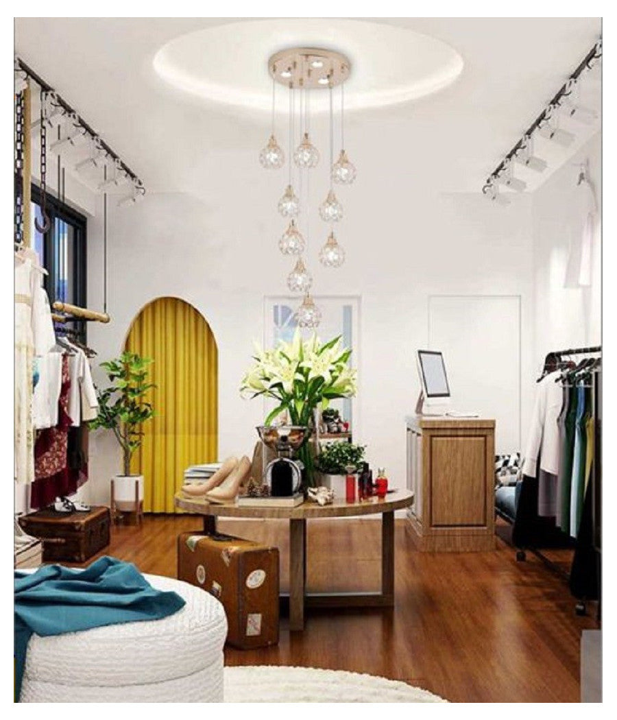 Lampadario Soffitto Sospensione Plafoniera Oro Argento Attacco G9 Luce 6500k B37         