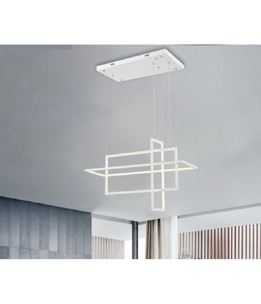 Lampadario Sospensione 3 Rettangoli Moderna Luce 4000k 3000k 6500k Bianca Lp-35         