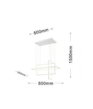 Lampadario Sospensione 3 Rettangoli Moderna Luce 4000k 3000k 6500k Bianca Lp-35         