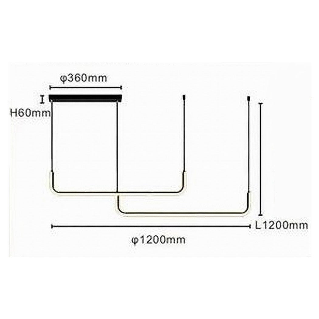 Trade Shop - Lampadario Sospensione 42w Lineare Orizzontale Minimal Moderno Nero Luce Led 50452         