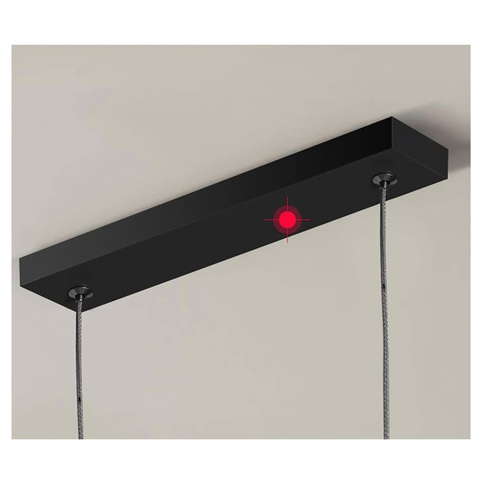 Trade Shop - Lampadario Sospensione 42w Lineare Orizzontale Minimal Moderno Nero Luce Led 50452         