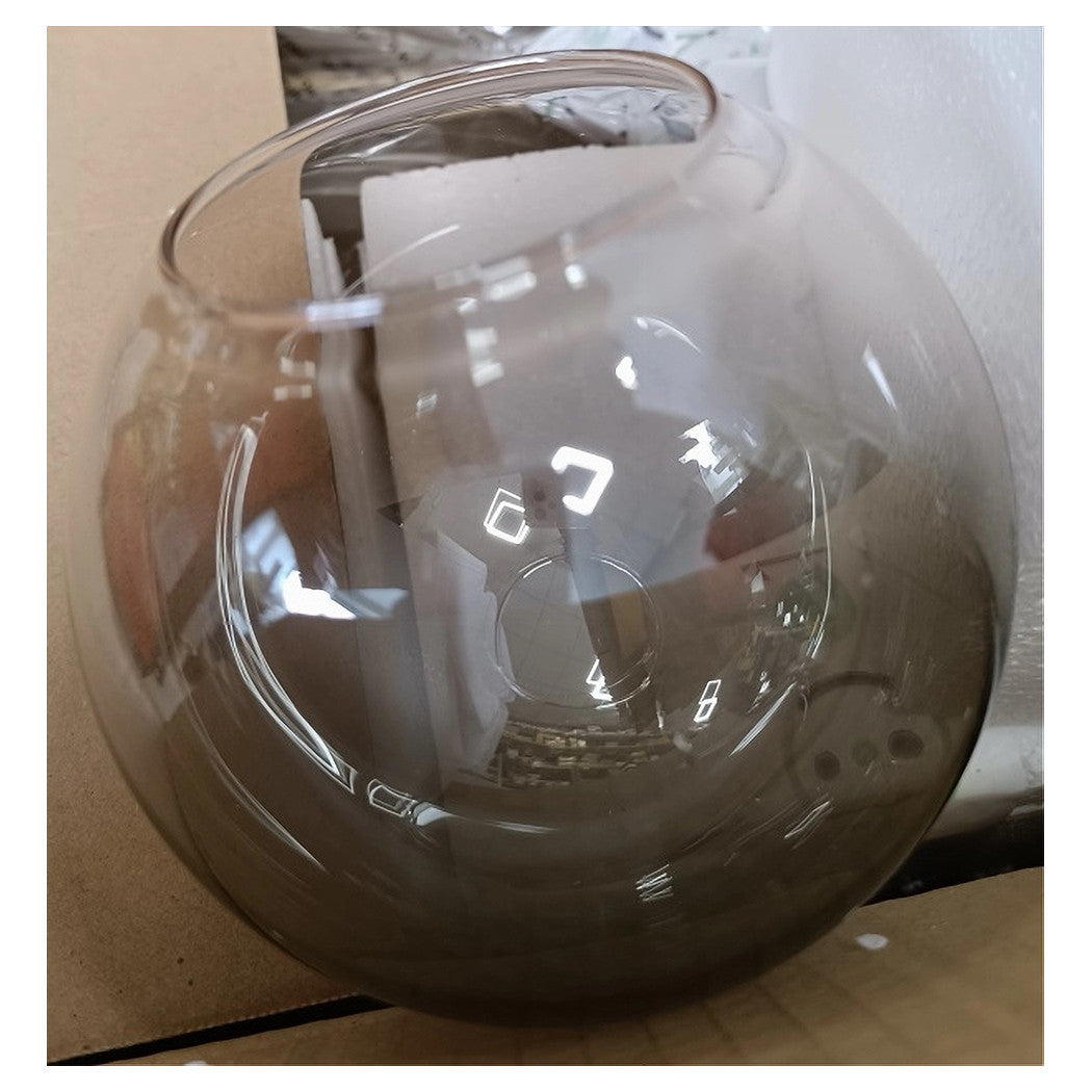 Trade Shop - Lampadario Sospensione 6 Sfere Attacco E27 In Vetro Lampada In Metallo Nero 71669         