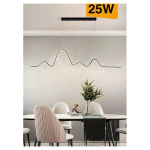 Lampadario Sospensione Led 25w Moderno Onda Sfalsata Luce 4000k 6500k 3000k B73n
