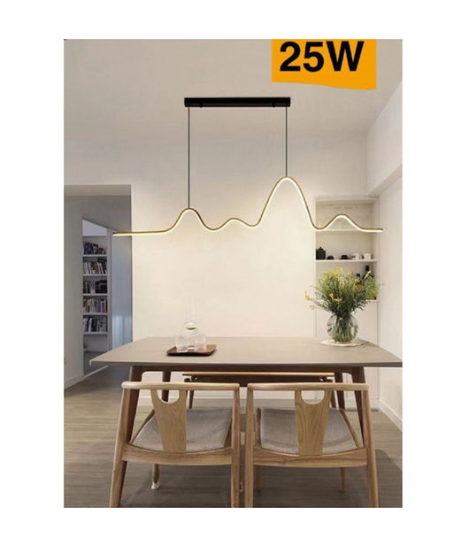 Lampadario Sospensione Led 25w Moderno Onda Sfalsata Luce 4000k 6500k 3000k B73n         