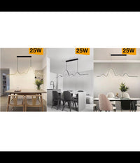 Lampadario Sospensione Led 25w Moderno Onda Sfalsata Luce 4000k 6500k 3000k B73n         