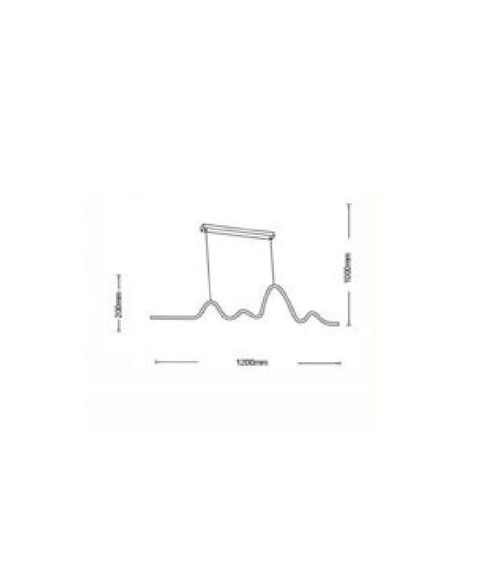 Lampadario Sospensione Led 25w Moderno Onda Sfalsata Luce 4000k 6500k 3000k B73n         