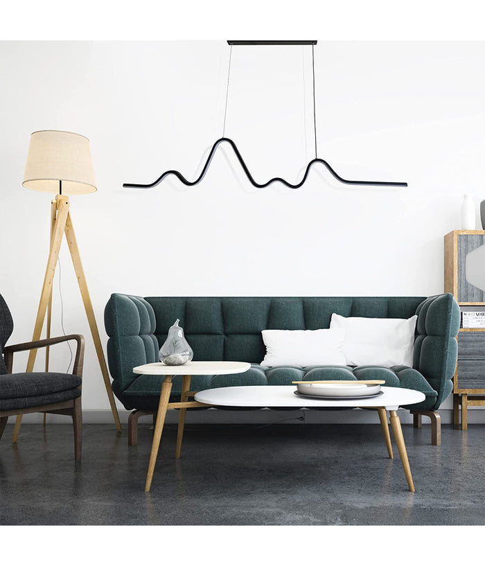 Lampadario Sospensione Led 25w Moderno Onda Sfalsata Luce 4000k 6500k 3000k B73n         