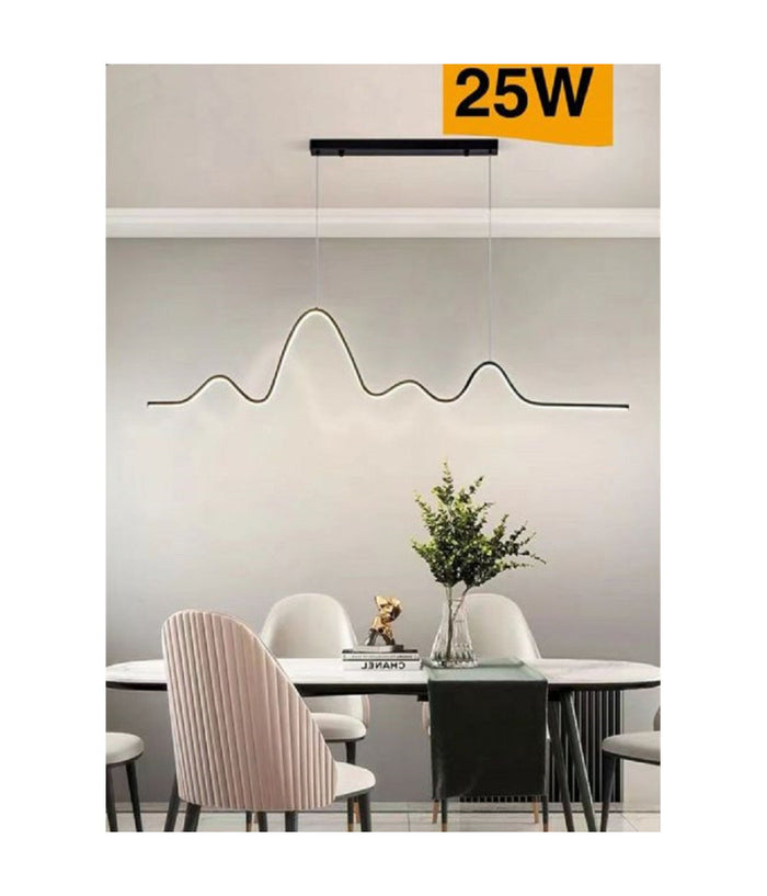 Lampadario Sospensione Led 25w Moderno Onda Sfalsata Luce 4000k 6500k 3000k B73n         