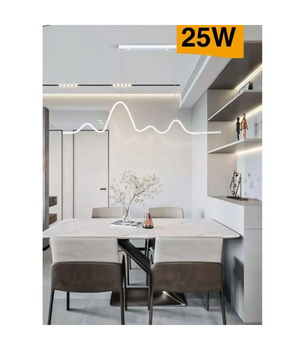 Trade Shop - Lampadario Sospensione Led Moderno Onda Sfalsata 25w Luce 6500k 3000k 4000k B73b - -bianco Freddo      -