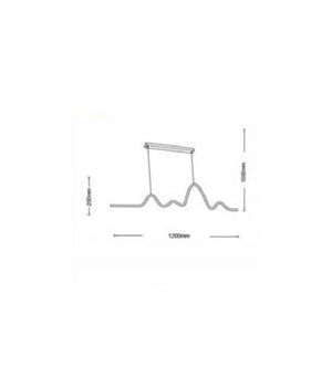 Lampadario Sospensione Led Moderno Onda Sfalsata 25w Luce 6500k 3000k 4000k B73b         