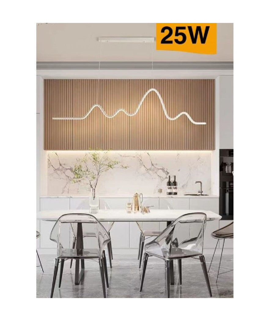 Lampadario Sospensione Led Moderno Onda Sfalsata 25w Luce 6500k 3000k 4000k B73b         