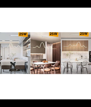 Lampadario Sospensione Led Moderno Onda Sfalsata 25w Luce 6500k 3000k 4000k B73b         