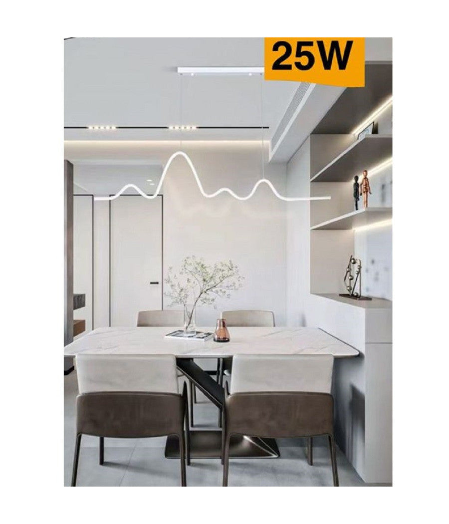 Lampadario Sospensione Led Moderno Onda Sfalsata 25w Luce 6500k 3000k 4000k B73b         