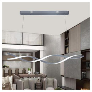 Trade Shop - Lampadario Sospensione Luce 3000k-6500k Led 48w Argento Spirale Vortice Orizzontale 01127         