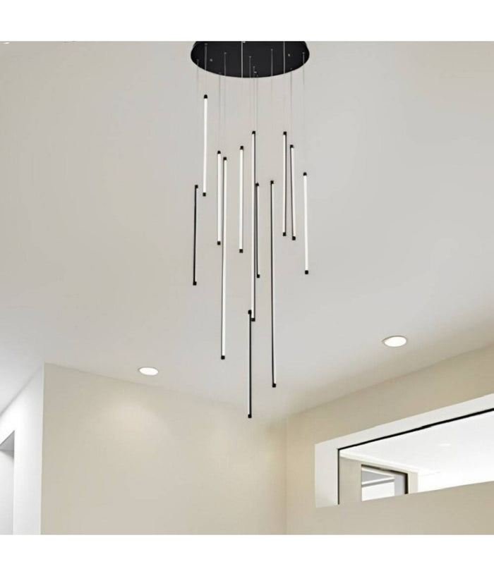 Lampadario Sospeso 105 W Moderno Pendenti Led Nero Luce 4000k 6500k 3000k Lp-45n         