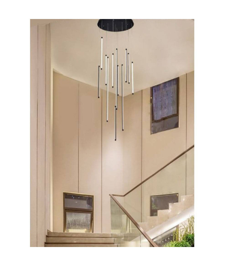 Lampadario Sospeso 105 W Moderno Pendenti Led Nero Luce 4000k 6500k 3000k Lp-45n  -bianco Caldo      -