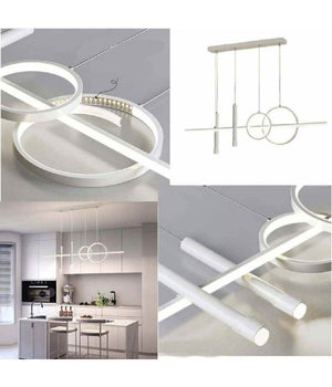 Lampadario Sospeso Con Anelli Punto Luce Cilindri Luce 6500k 4000k 3000k Lp-42b         