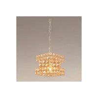 Trade Shop - Lampadario Sospeso Cubo Intrecciato Con Cristalli Lampada Luce E27 Oro 32385 -