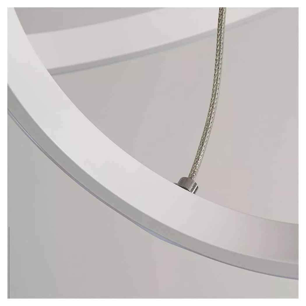 Trade Shop - Lampadario Sospeso Led 100w 3 Cerchi Pendente Anelli Bianco Luce 6500k Moderno 50309         