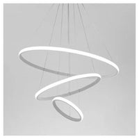 Trade Shop - Lampadario Sospeso Led 100w 3 Cerchi Pendente Anelli Bianco Luce 6500k Moderno 50309         