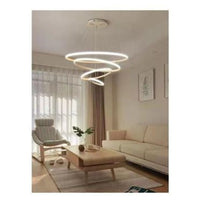 Trade Shop - Lampadario Sospeso Led 120w 4 Cerchi Pendente Rotondo Anelli Bianco Luce 6500k 50316         