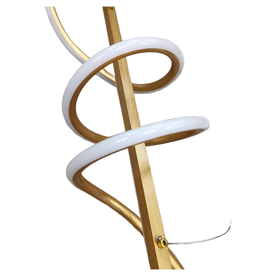 Trade Shop - Lampadario Sospeso Led 65w Oro Spirale Ondulato Vortice Orizzontale Luce 3000k-6500k 01158         