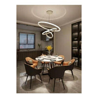 Trade Shop - Lampadario Sospeso Led 72w 3 Cerchi Pendente Rotondo Anelli Bianco Luce 4000k 50255         