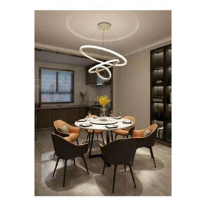 Trade Shop - Lampadario Sospeso Led 72w 3 Cerchi Pendente Rotondo Anelli Bianco Luce 4000k 50255         